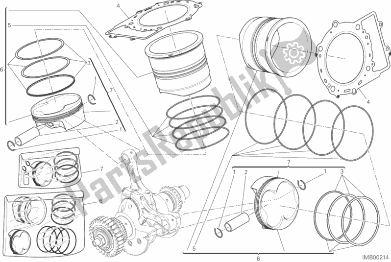 Toutes les pièces pour le Cylindres - Pistons du Ducati Superbike 1299 ABS Brasil 2018